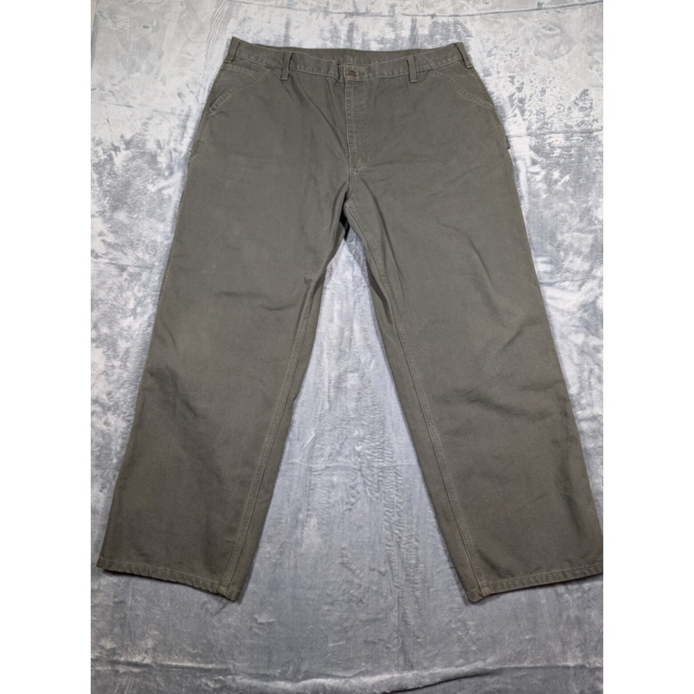 Vtg Carhartt B11 MOS Pants Army Green Carpenter Duck Faded Skater Y2K Mens 42x32